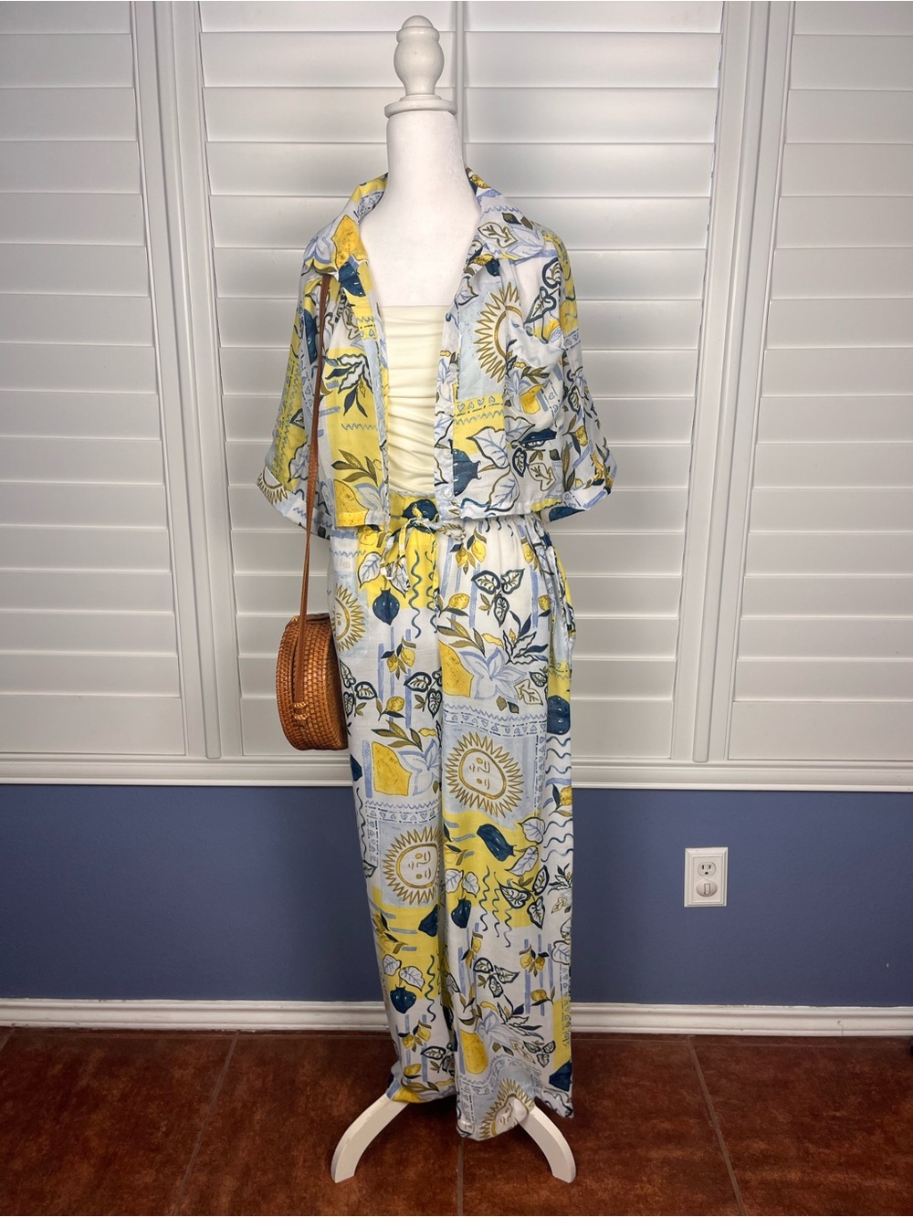 Violet Sky Mediterranean Print lounge Two Piece Set Size S Euro summer